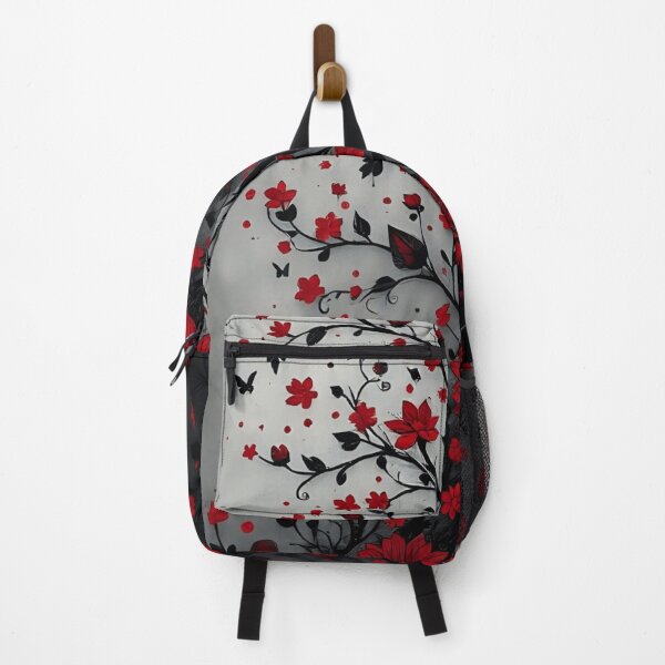Item preview, Vibrant Red Floral Garden Dark Aesthetic Art designed and sold by Fern & Fable.