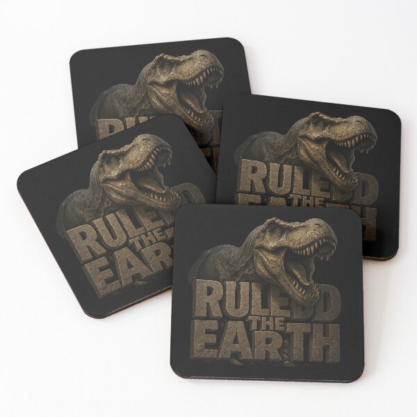 Item preview, Tyrannosaurus Rex Roaring - “Ruled the Earth” Stone Typography Design designed and sold by MKreative Studio.