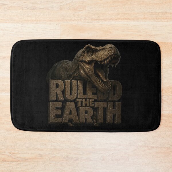 Item preview, Tyrannosaurus Rex Roaring - “Ruled the Earth” Stone Typography Design designed and sold by MKreative Studio.
