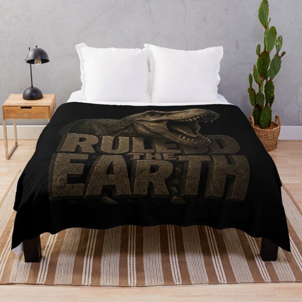 Item preview, Tyrannosaurus Rex Roaring - “Ruled the Earth” Stone Typography Design designed and sold by MKreative Studio.
