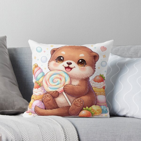 Artikelvorschau, Niedliches Otterbaby mit Lolli | Kawaii-Tierkunst entworfen und verkauft von DrizzyV.
