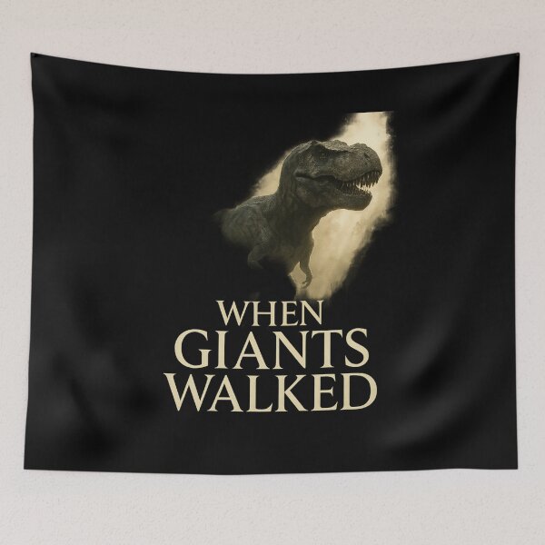 Item preview, When Giants Walked - Cinematic T-Rex Poster designed and sold by MKreative Studio.