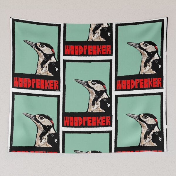 Item preview, Woodpecker  - Wall Art Print – Bold Modern British Bird Illustration for Contemporary Home Decor designed and sold by GWARTGB.