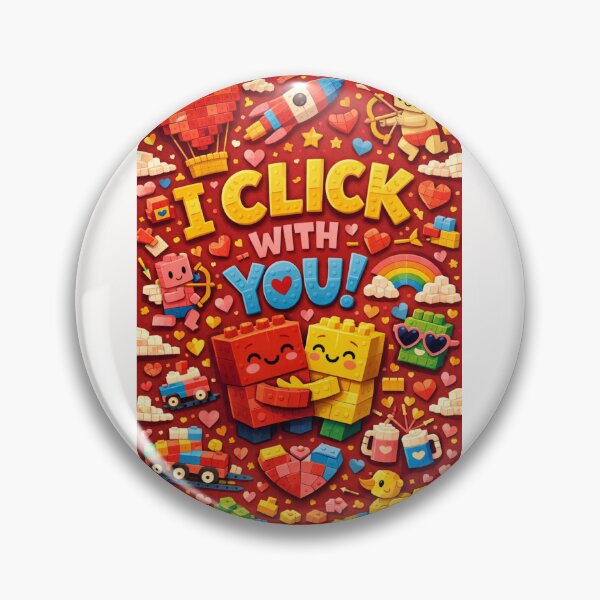 Item preview, I Click With You! Valentine's Day Block World with Cute Bricks, Rainbow, and Cupid designed and sold by Places On Earth.