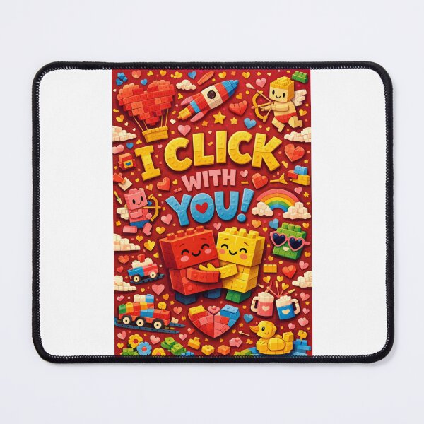 Item preview, I Click With You! Valentine's Day Block World with Cute Bricks, Rainbow, and Cupid designed and sold by Places On Earth.