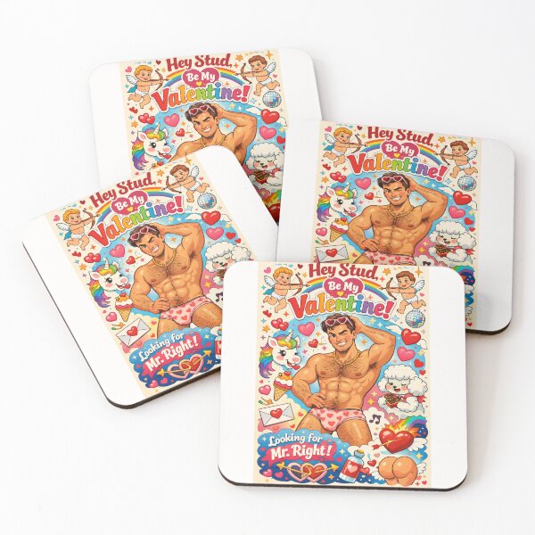 Item preview, Hey Stud, Be My Valentine! Playful Gay Cupid Scene with Unicorn and Heart Briefs designed and sold by Places On Earth.