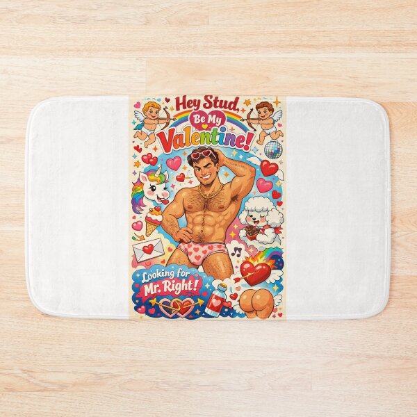 Item preview, Hey Stud, Be My Valentine! Playful Gay Cupid Scene with Unicorn and Heart Briefs designed and sold by Places On Earth.