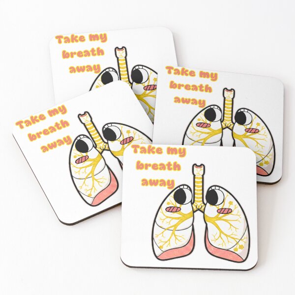 Item preview, ​Cute Kawaii Lungs - Take My Breath Away Medical Pun designed and sold by MBBialyPiksel.