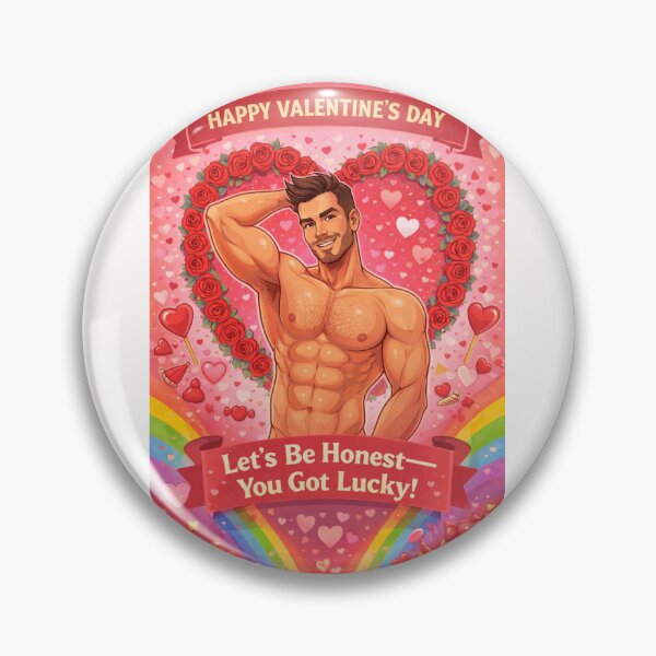 Item preview, Let’s Be Honest—You Got Lucky! Cheeky Gay Valentine’s Greeting with Rainbow and Roses designed and sold by Places On Earth.