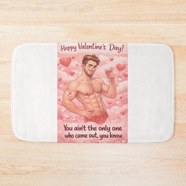 Item preview, You Ain’t the Only One Who Came Out! Playful Gay Valentine with Martini and Clouds designed and sold by Places On Earth.