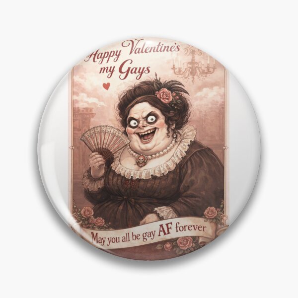 Item preview, Happy Valentine’s My Gays – Gothic Aristocrat Drag Queen with Fan and Roses designed and sold by Places On Earth.