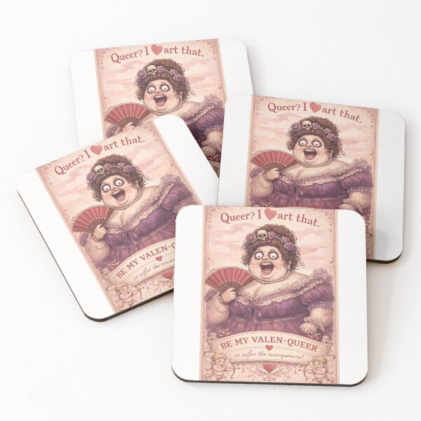 Item preview, Queer? I Heart That – Skull-Crowned Drag Valentine Diva Threatens with Love designed and sold by Places On Earth.