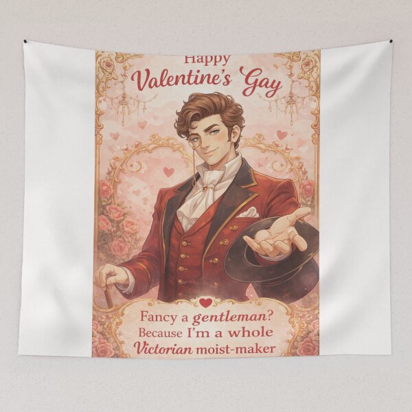 Item preview, Happy Valentine’s Gay – Dashing Victorian Gentleman Offers Love with Monocle and Charm designed and sold by Places On Earth.
