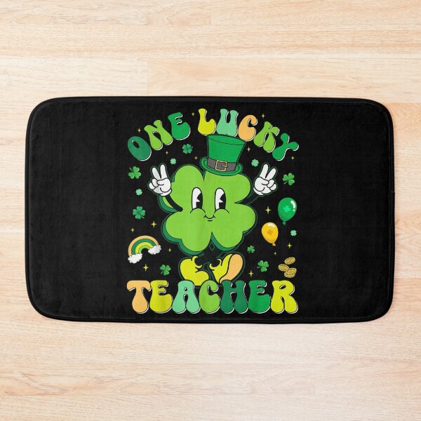 Item preview, One Lucky Teacher Retro Shamrock Leprechaun St Patricks Day School Art designed and sold by Altenpendinton.
