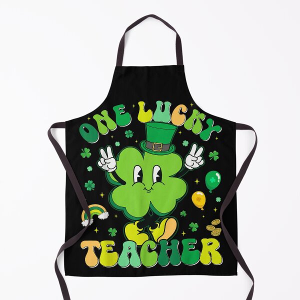Item preview, One Lucky Teacher Retro Shamrock Leprechaun St Patricks Day School Art designed and sold by Altenpendinton.