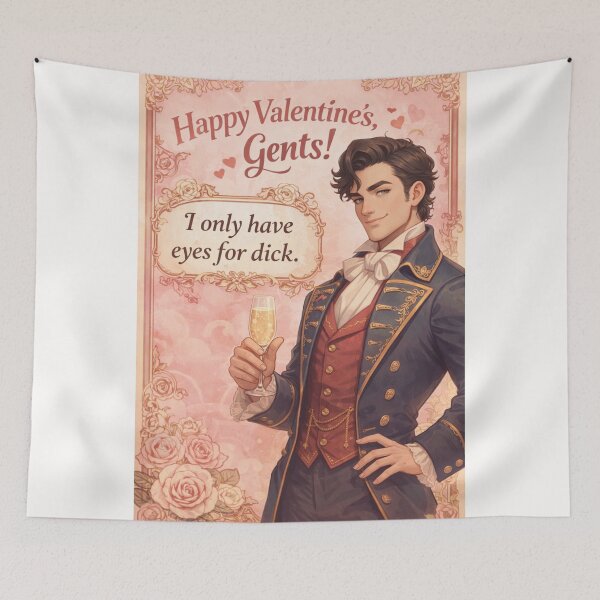 Item preview, Happy Valentine’s Gents – Saucy Gay Aristocrat with Champagne and a Blunt Message designed and sold by Places On Earth.