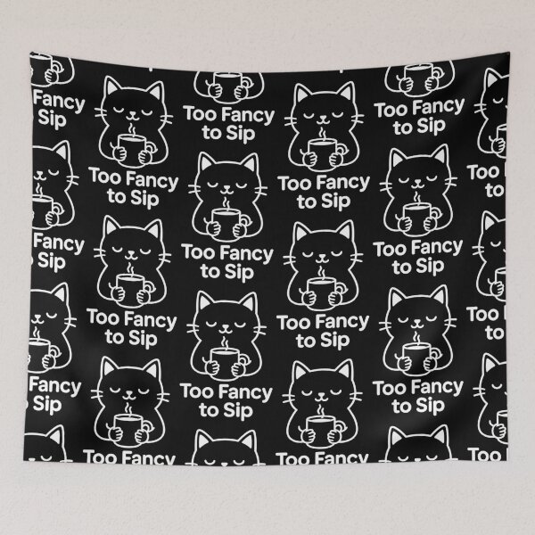 Item preview, Too Fancy to Sip Cat Shirt – Sassy Elegant Cat Tee designed and sold by WhiskerlyGfx.