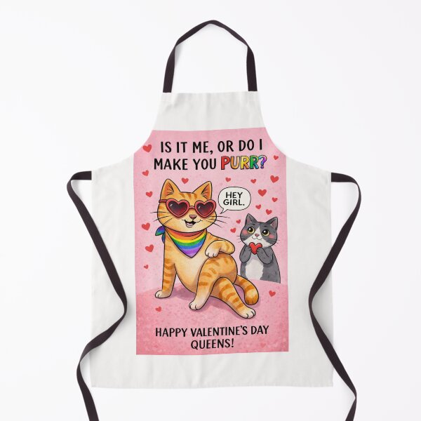 Item preview, Is It Me, or Do I Make You Purr? Rainbow-Loving Heart-Eyed Cat and Smitten Sidekick designed and sold by Places On Earth.