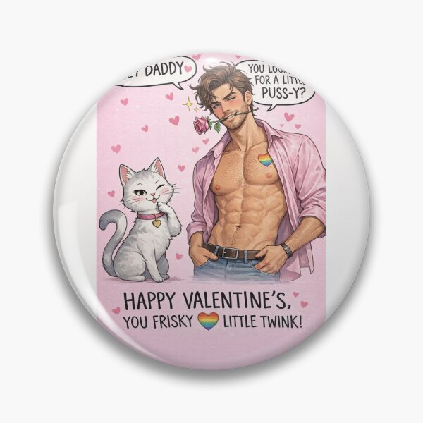 Item preview, Happy Valentine’s You Frisky Rainbow Little Twink – Shirtless Hunk and Sassy Cat Banter designed and sold by Places On Earth.