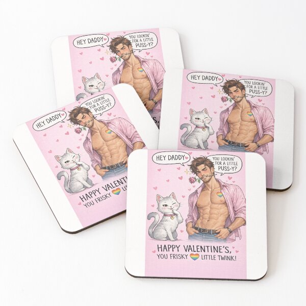 Item preview, Happy Valentine’s You Frisky Rainbow Little Twink – Shirtless Hunk and Sassy Cat Banter designed and sold by Places On Earth.