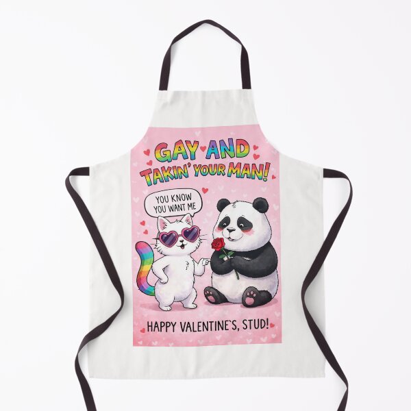 Item preview, Gay and Takin’ Your Man – Sassy Cat Flirts with Panda Holding a Rose designed and sold by Places On Earth.