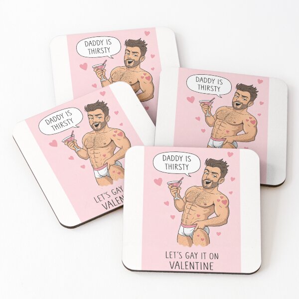 Item preview, Daddy Is Thirsty – Gay Valentine’s Day Muscle Hunk in Underwear with Cocktail designed and sold by Places On Earth.