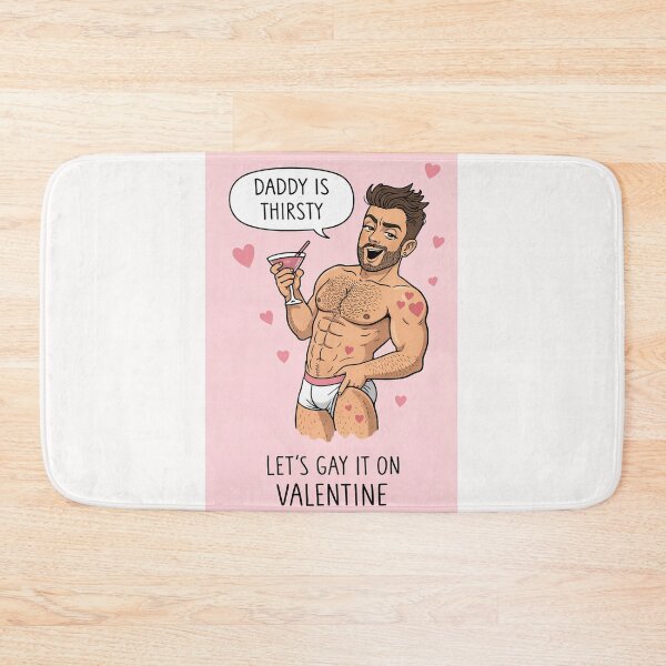Item preview, Daddy Is Thirsty – Gay Valentine’s Day Muscle Hunk in Underwear with Cocktail designed and sold by Places On Earth.
