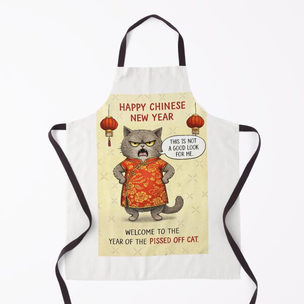 Item preview, Pissed Off Cat in Cheongsam – Grumpy Feline Celebrates Chinese New Year designed and sold by Places On Earth.