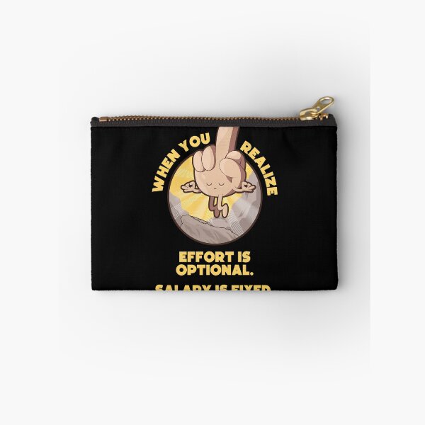 Item preview, Meditating swearing middle finger enlightenment – “When you realize effort is optional, salary is fixed” (US spelling on dark colors) designed and sold by messy-nessie.