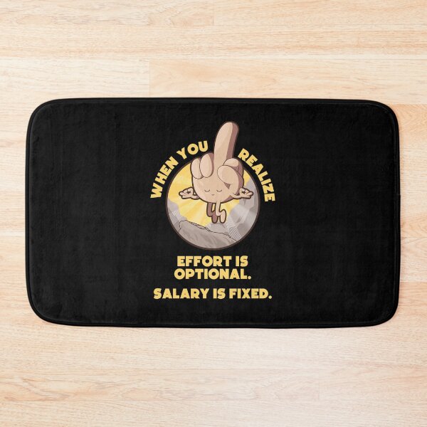 Item preview, Meditating swearing middle finger enlightenment – “When you realize effort is optional, salary is fixed” (US spelling on dark colors) designed and sold by messy-nessie.