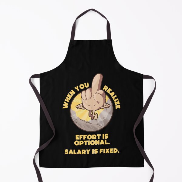 Item preview, Meditating swearing middle finger enlightenment – “When you realize effort is optional, salary is fixed” (US spelling on dark colors) designed and sold by messy-nessie.
