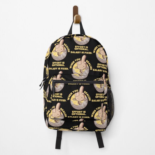 Item preview, Meditating swearing middle finger enlightenment – “When you realize effort is optional, salary is fixed” (US spelling on dark colors) designed and sold by messy-nessie.