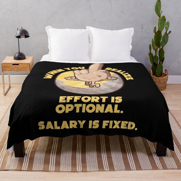 Item preview, Meditating swearing middle finger enlightenment – “When you realize effort is optional, salary is fixed” (US spelling on dark colors) designed and sold by messy-nessie.