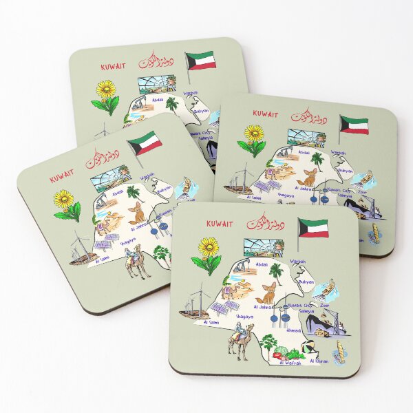 Item preview, Kuwait Illustrated Landmarks Map - Cultural & Nature Heritage Art designed and sold by mashmosh.