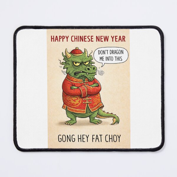 Item preview, Don’t Dragon Me Into This – Grouchy Dragon in Gold-Trimmed Robe for Chinese New Year designed and sold by Places On Earth.