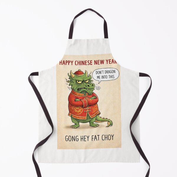 Item preview, Don’t Dragon Me Into This – Grouchy Dragon in Gold-Trimmed Robe for Chinese New Year designed and sold by Places On Earth.