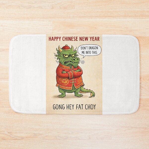 Item preview, Don’t Dragon Me Into This – Grouchy Dragon in Gold-Trimmed Robe for Chinese New Year designed and sold by Places On Earth.
