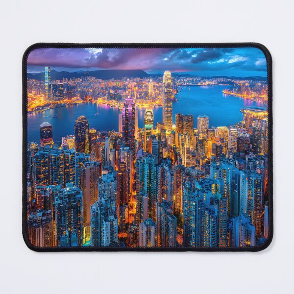 Item preview, Stunning Nightscape of Hong Kong's Skyline at dusk designed and sold by Artessie.