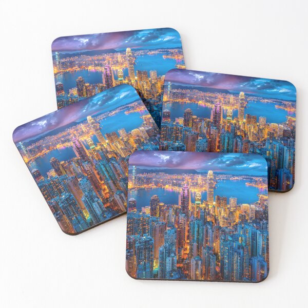 Item preview, Stunning Nightscape of Hong Kong's Skyline at dusk designed and sold by Artessie.