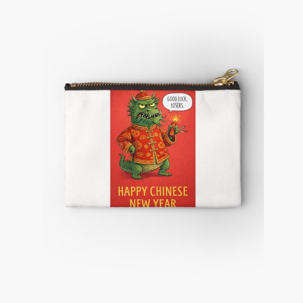 Item preview, Good Luck Losers – Fierce Dragon with Firecracker in Red Jacket for Chinese New Year designed and sold by Places On Earth.