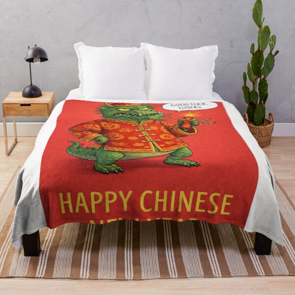 Item preview, Good Luck Losers – Fierce Dragon with Firecracker in Red Jacket for Chinese New Year designed and sold by Places On Earth.