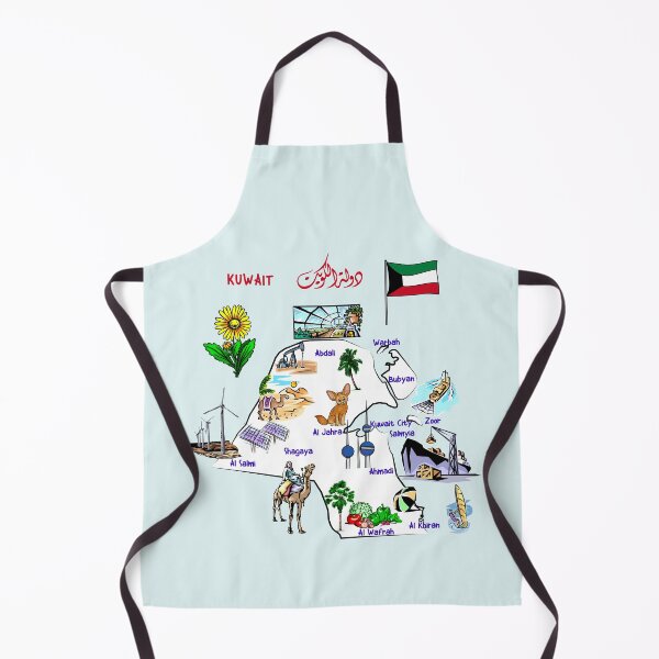 Item preview, Kuwait Map Art, Icons & Landmarks designed and sold by mashmosh.