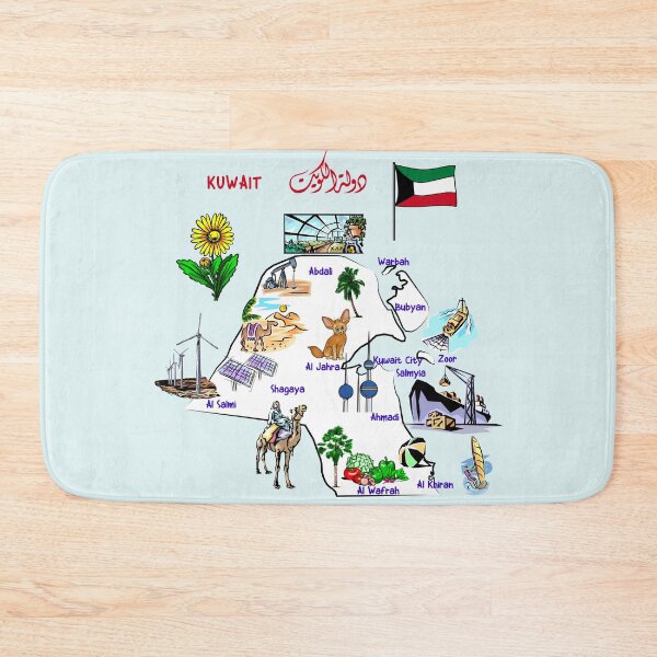 Item preview, Kuwait Map Art, Icons & Landmarks designed and sold by mashmosh.