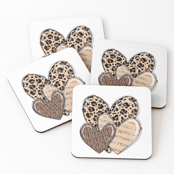 Item preview, Leopard Print Hearts Aesthetic Animal Pattern Illustration designed and sold by Deep-Fold.