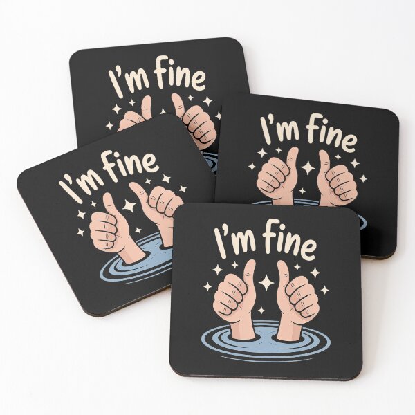 Item preview, Two Thumbs Up I'm Fine Sarcastic Meme Introvert Humor designed and sold by HaiharryCartoon.