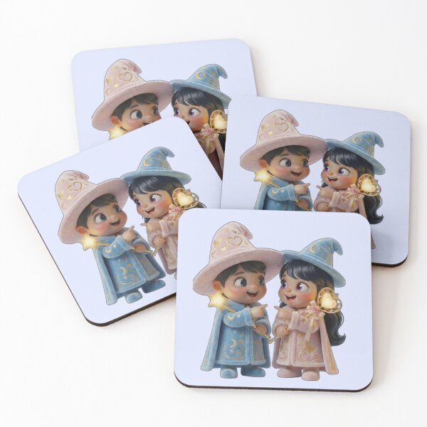 Item preview, Cute Wizard Boy and Witch Girl Magic Duo designed and sold by PixMoody.