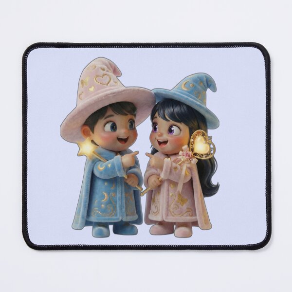 Item preview, Cute Wizard Boy and Witch Girl Magic Duo designed and sold by PixMoody.