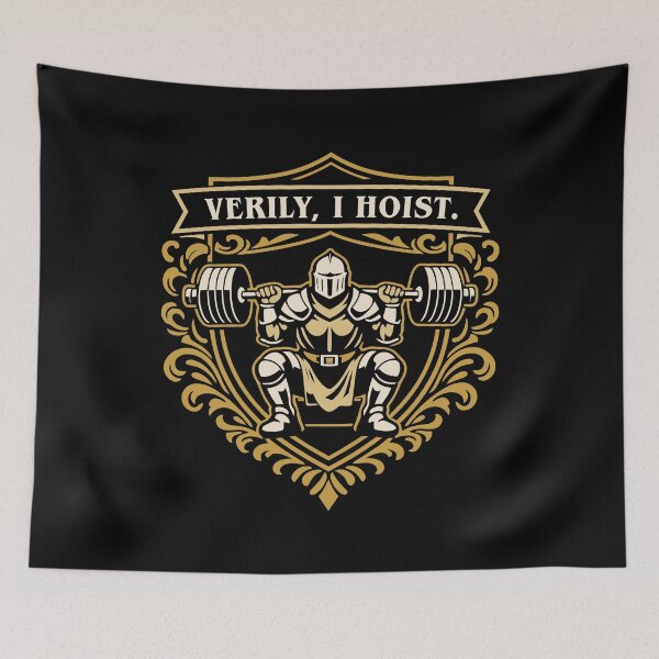 Item preview, Verily I Hoist Funny Medieval Knight Gymbro designed and sold by pixeptional.