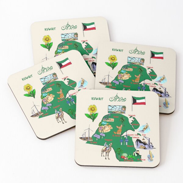 Item preview, Kuwait Map Illustration, Culture, Nature & Landmarks designed and sold by mashmosh.