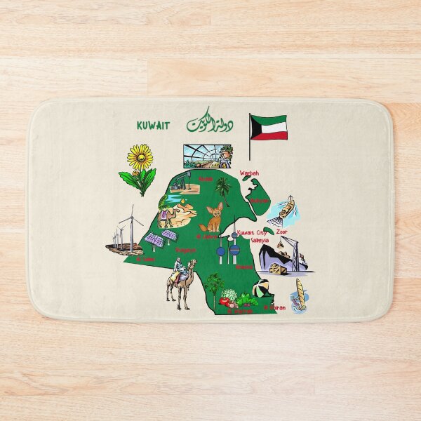Item preview, Kuwait Map Illustration, Culture, Nature & Landmarks designed and sold by mashmosh.